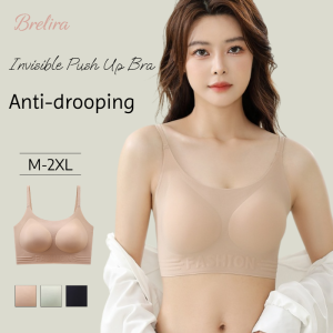 【SINGABRALETTE】Women Seamless Foundation Bra Wireless Thin Fixed Cup Invisible Tank Top Comfortable Gathering Brassiere