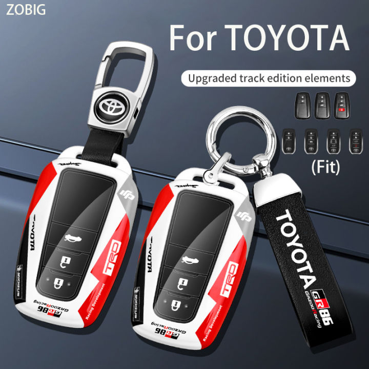 ZOBIG ABS Key Fob Cover for Toyota Car Key Case Shell with Keychain Fit