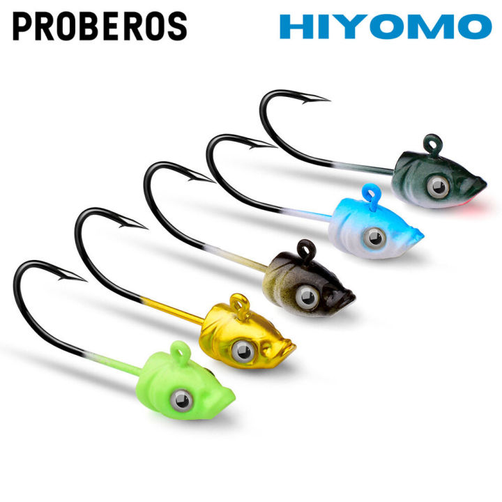 PROBEROS 5pcs/lot Fishing Hooks 5g 7g Slow Jigging Hook Artificial  Fish Head Jig Head Hook for Soft Plastic Lure Fishing Accessories JIG016 