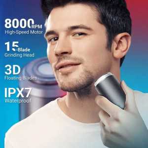 KONIKI Trimmer Shaver Elektrik Mini dengan Baterai 500mAh dan Motor Cepat 8000 RPM IPX7 Tahan Air 3D Floating Blades - Warna Merah