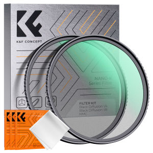 K&F CONCEPT NANO-K Black Mist Filters Kit 1/4 + 1/8 Black Diffusion Cinematic Effect Filters Set with 3pcs Cleaning Cloths for Camera Lens