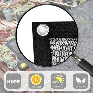 Sun Shade Orchid Net Black Sunblock Mesh Cover for Pergola Plants Greenhouse Gardens Patio Canopy HDPE 55% 70% Shading Rate