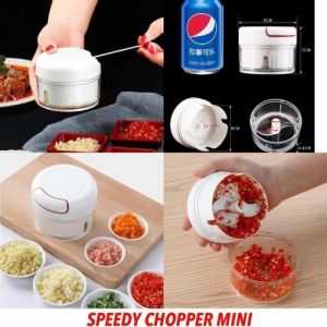 Blender Chopper Manual Tarik Food Processor Perajang Penggiling Cincang Daging Bumbu Dapur - 3 Pisau