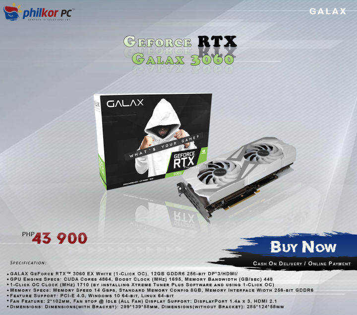 Ex White Galax 3060 Ti Price Galax RTX 3060 EX WHITE 12gb Galax RTX 3060 EX  WHITE 12gb Lazada
