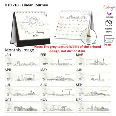 Desktop Caledar 2027 Minimalist 2027 Desk Calendar | Fancy Paper | 14 Pages Flip Style | Kalendar Meja Cuti Umum