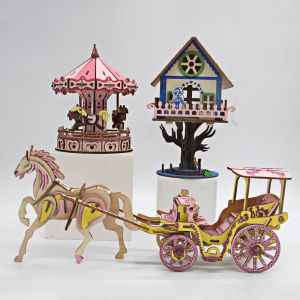 【SG stock】Color Wooden 3D Puzzle Jigsaw Game large-size Kids DIY Toy Educational Toys Birthday Goodie Bag Christmas Gift