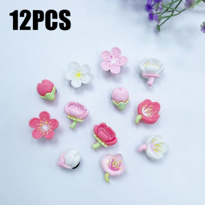 Romantic Cherry Blossom Hole Shoe Charm Popular Charms for Petal and Branch Shoe Buckle Cute Clogs Shoes Decoration Accessories