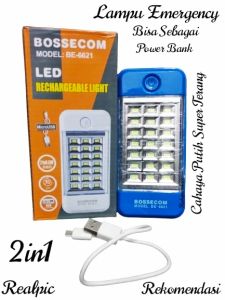 Lampu Emeregency Boscom B-66 21 LED SMD Portable Senter Rechargeable Charger Cas Darurat Emergensi Lamp PowerBank