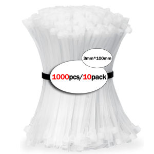 10 pack Multipurpose Nylon Cable Tie Zip Ties Adjustable Durable Self locking Nylon Zip Cable Ties (Black White)