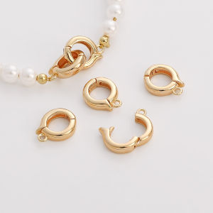 1PC Gold/Platinum Copper Necklace Clasp Round Versatile Connection Buckles For Bracelet Necklace  DIY Craft Jewelry Making Accessories Earring Hooks Supplies