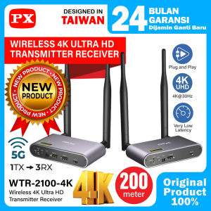 Wireless Video Transmitter Receiver Monitor Audio 4K PX WTR-2100-4K