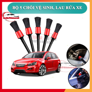 Bộ 5 Chổi Cọ Vệ Sinh Xe Ô Tô Đa Năng - Cọ Rửa Khoang Máy Mân Xe Nội Thất Cọ Quét Vệ Sinh Khe Hở