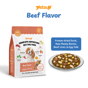 Petsup Complete Nutrition Dry Dog Food 4kg Bundle with Freeze Dried Treats Beef Duck Lamb Flavor High Protein Complete & Balanced Nutrition