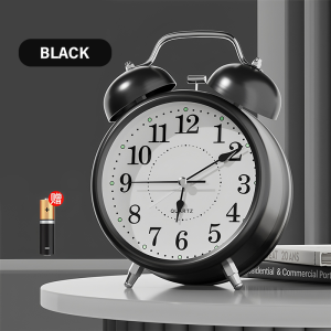 Alarm Clock Loud Sound Silent Non-Ticking Backlight Loud Alarm Metal Desk Clock