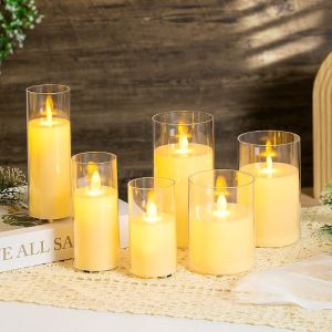 INSPIRE Realistic Flickering LED Flameless Candles with Remote Control Rechargeable Atmosphere Night Lamp Romantic Timer Electronic Candles Christmas Decor
