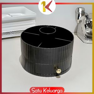SK-C1366 Rak Kosmetik Bulat Aesthetic Tempat Make Up / Rak Penyimpanan Kosmetik Laci Desk Organizer
