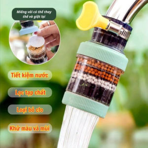 COMBO 3 Đầu Lọc Nước Vòi Rửa 6 Lớp Hình Trụ – Lọc Cặn Bẩn Diệt Khuẩn Dùng Cho Vòi Bồn Rửa Chén & Rửa Tay