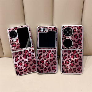 Slim Case Samsung Galaxy Z Flip 6 Z Flip 4 Z Flip 3 Z Flip 5 Premium Thin Purple Leopard Hard PC with Non-Slip Grip Protective Phone Cover for Z Flip4
