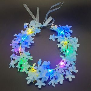 LED Adjustable Simulation Flower Crown Light Wreath Luminous Headband Birthday Gift Headdress Christmas Headband Decor 花环