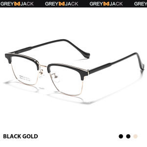 Grey Jack Kacamata Lensa Plano Bahan TR90+Acetate Model Kotak Browline Bisa Minus Antiradiasi Blueray Photocromic Bluecromic Fashion Wanita Pria 8025x