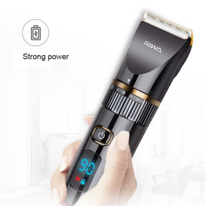 RIWA LCD Display USB Fast Charge Professional Washable Barber Hair Clipper with Ceramic Titanium Alloy Bla Des Hair Shaver Waterproof Men Hair Trimmer RE-6501