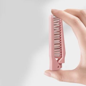1PC Foldable portable comb soft toothed mini comb compact and dual-use curling comb