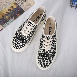 AU2026 Spring Korean Style ulzzang Canvas shoes for couples casual letter-print skateboard shoes versatile sneakers for students