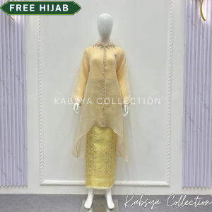INSTANT COD Setelan Kebaya Outer Organza Shahzeea Payet Premium Dan Rok Songket / Setelan Dress Organza