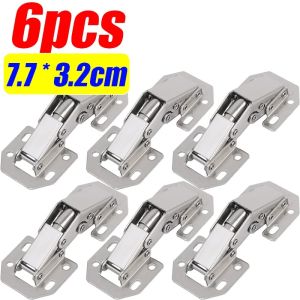 🔥Hot Sale🔥16PCS 90 Degree Cabinet Hinge No-Drilling Hole Cupboard Door Hydraulic Hinges Soft Close with Screws Furniture Hardware