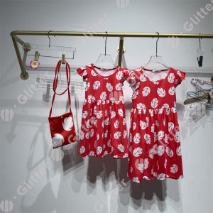 Lilo and Stitch Costume for Kids Girl Summer Lilo Red Leaf Printed Hawaiian Dress Flower Stuff Toy Set Halloween Party Pajamas