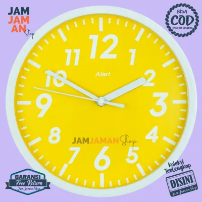 Jam Dinding Analog Hiasan Rumah Minimalis BestSeller Alari 1278-1668 Unik Biru Muda Original