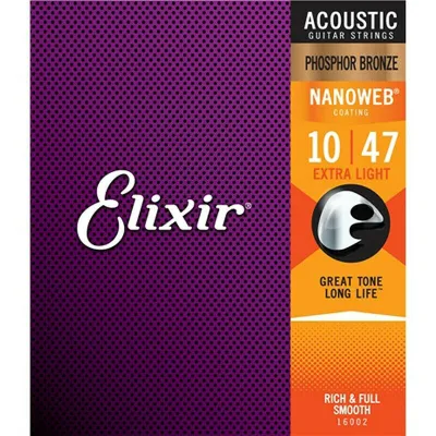Elixir Acoustic Guitar Strings Nanoweb Phosphor 16002-010 16027-011 16052-012 Ready Stock