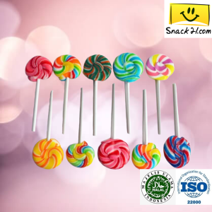 (HALAL) Snack21 Fantasy Round Lollipop Candy - No Artificial Sweeteners - R014 (D:3.5cm)