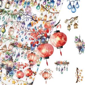 50Pcs Aesthetic Sticker Water Resistant PET Decorative Sticker for Scrapbooking Notebook Journal Water Bottle Laptop