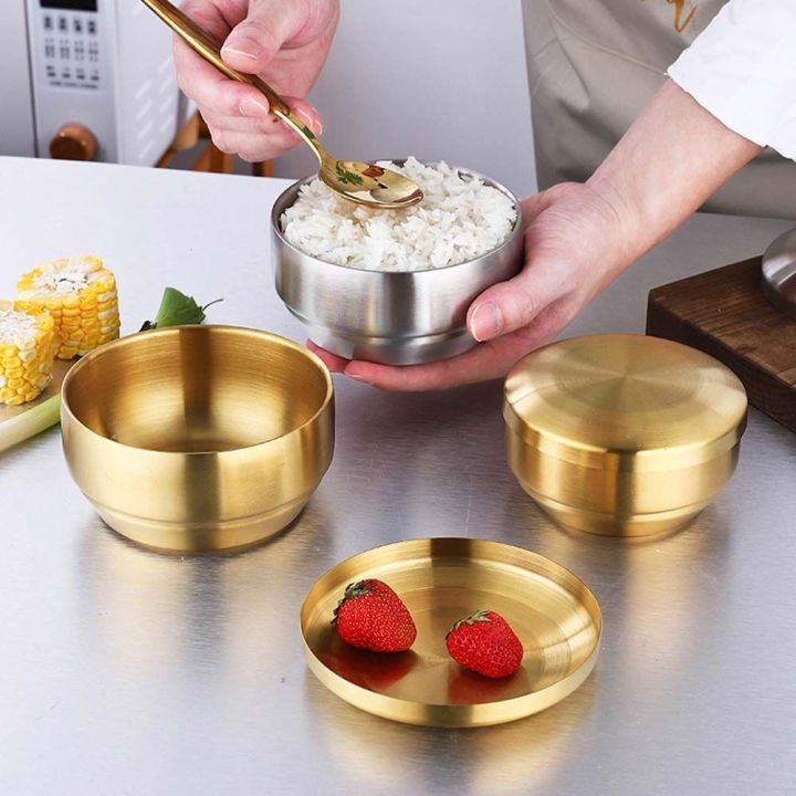 SKH7UH Gold Silver Tableware Kitchen Utensils Steamed Korean Cuisine