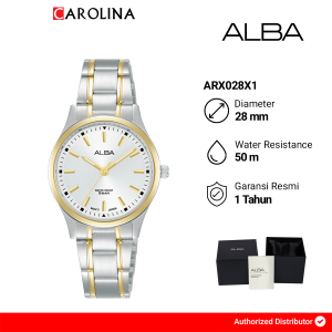 Jam Tangan Wanita ALBA Prestige ARX028X1 Silver Dial Dual Tone Stainless Steel Strap