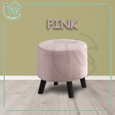 TW Self DIY Velvet Round Stool/Ottoman Stool/Footstool/Pouf