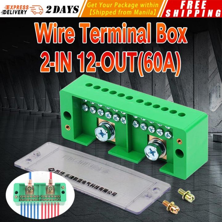 Wire Terminal Box Terminal Block 2 IN 12 OUT Terminal Junction Box