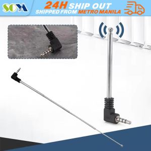 Mobile Phone Antenna 3.5mm Male FM Radio Antenna For Mobile Cell Phone Television Radio Retractable Aerial Antenna Telescopic Antenna External Indoor Portable Mobile Phone Signal Booster Radio Audio 3.5mm Connector Accessories Receiver