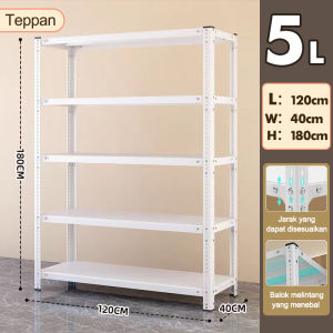 COD 120*40*200CM Rak besi siku 5 susun Rak besi susun serbaguna Rak serbaguna 5 susun Rak besi siku 6 susun Rak susun serba guna Rak serbaguna untuk di dapur