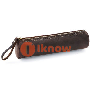 Best selling retro leather stationery pencil case first layer cowhide crazy horse leather handmade coin purse student stationery storage bag