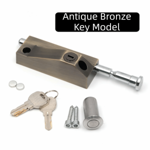 ECOCOKU Aluminum Alloy Security Floor Lock Stainless Steel Framed Spring Automatic Revolving Doors Safety With Screws Open Mounted Revolving Door Bolt Lock Commercial Building Entrance