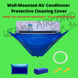 [READY STOCK] Wall-Mounted Air Conditioner Protective Cleaning Cover For1.0hp-1.5hp only