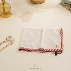 Napkin Kain Linen Dengan Pinggiran Kotak-Kotak/Alas Piring/Tatakan Piring untuk Property Foto Makanan dan Minuman/Serbet Lap Dapur