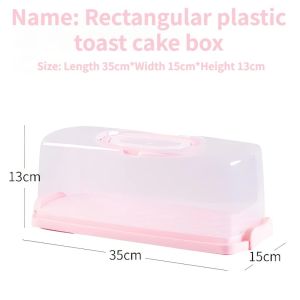 Zackoo Plastic Portable Cake with Handle Clear Lid Reusable Rectangle Bread Keeper Fresh-Keeping Boxes Dessert Container2026