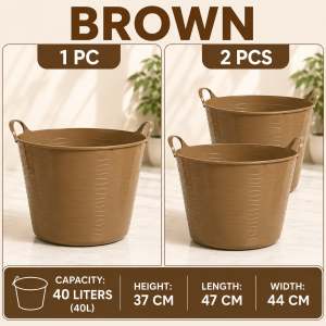 Large Plastic Timba Pail Water Bucket Multipurpose for Laundry Bathroom Cleaning Storage & Home