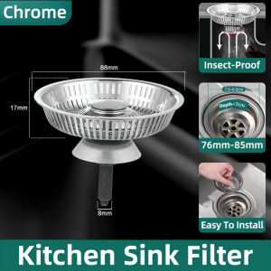 Rapid Drainage Kitchen Sink Drain Strainer Pushbutton Switch Design Basket And Odor Filter Sink Plug Easy Clean