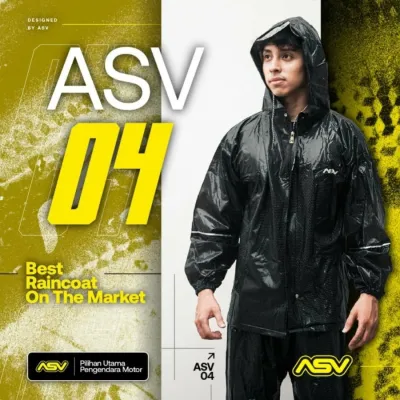 Jas Hujan Karet Set jaket Celana ASV 4 04 Motif Carbon Metalic Elastis