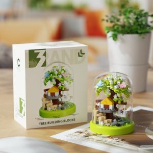 【Ship in 24H】Cherry Blossom Tree House Building Blocks/Building Blocks Assembly/Puzzle Micro Particle Toys/Assembly Ornaments/Best Friend Gifts/Birthday Gifts