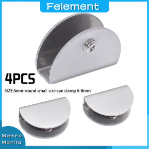 4pcs Half Round Glass Clamps Shelves Support Holder Adjustable Bathroom Mirror Glass Clip